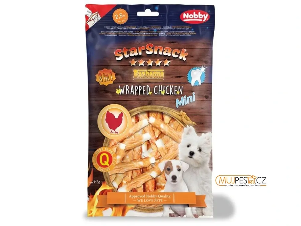 Akční Nabídka Nobby Starsnack Mini Wrapped Kuřecí Tyčinky Pro Psy 113G