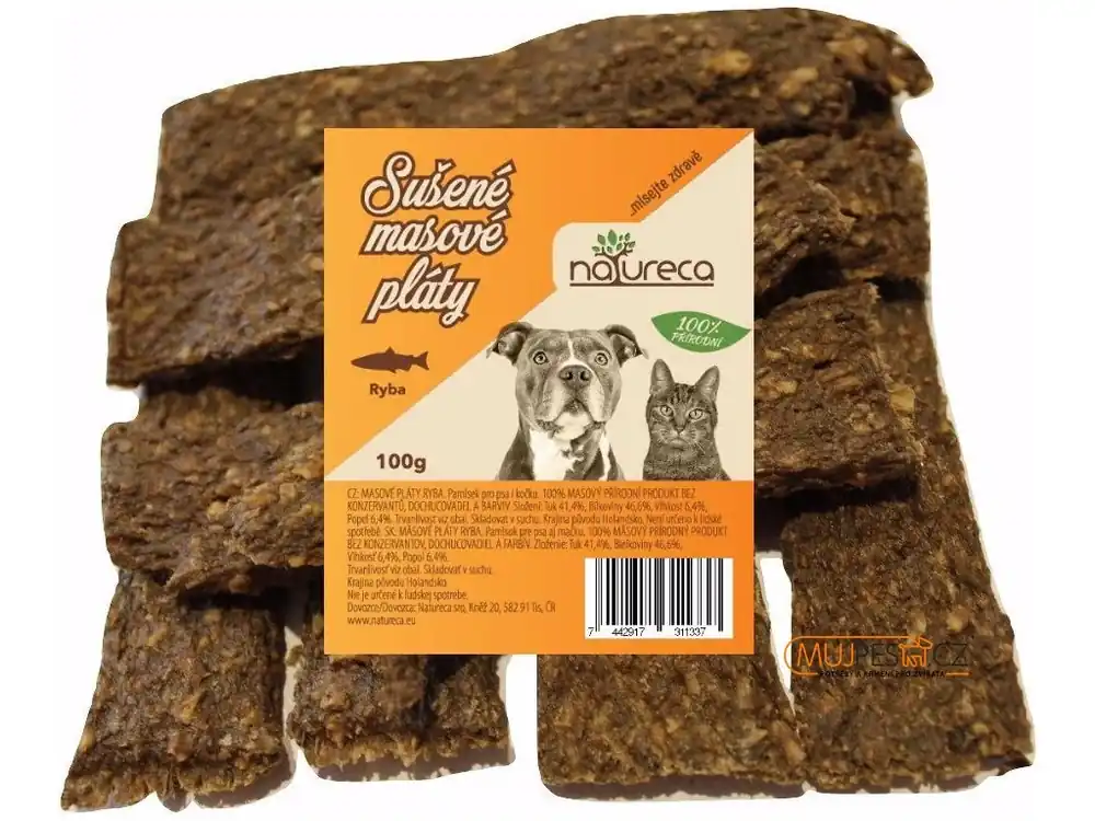 NATURECA pochoutka Masové pláty - Ryba, 100%maso 100g Bezpečná Platba