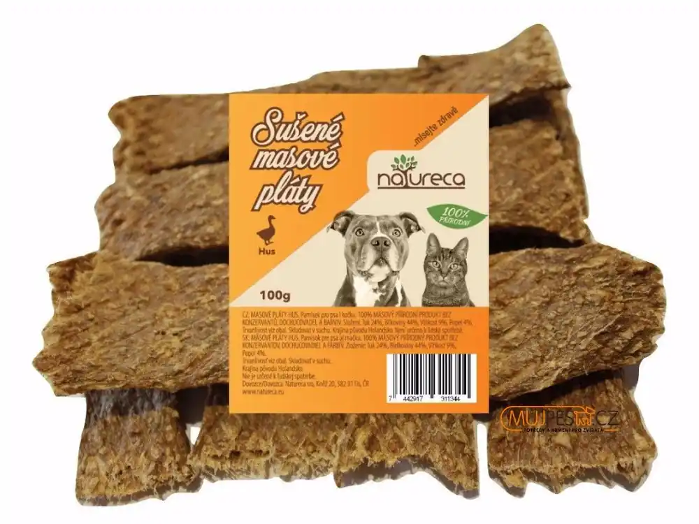 Kup Teď NATURECA pochoutka Masové pláty-Husa, 100%maso 100g