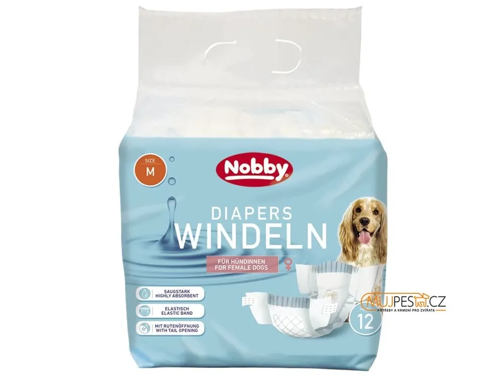 Bezpečná Platba Nobby papírové pleny pro feny M 32-48cm (12 ks)