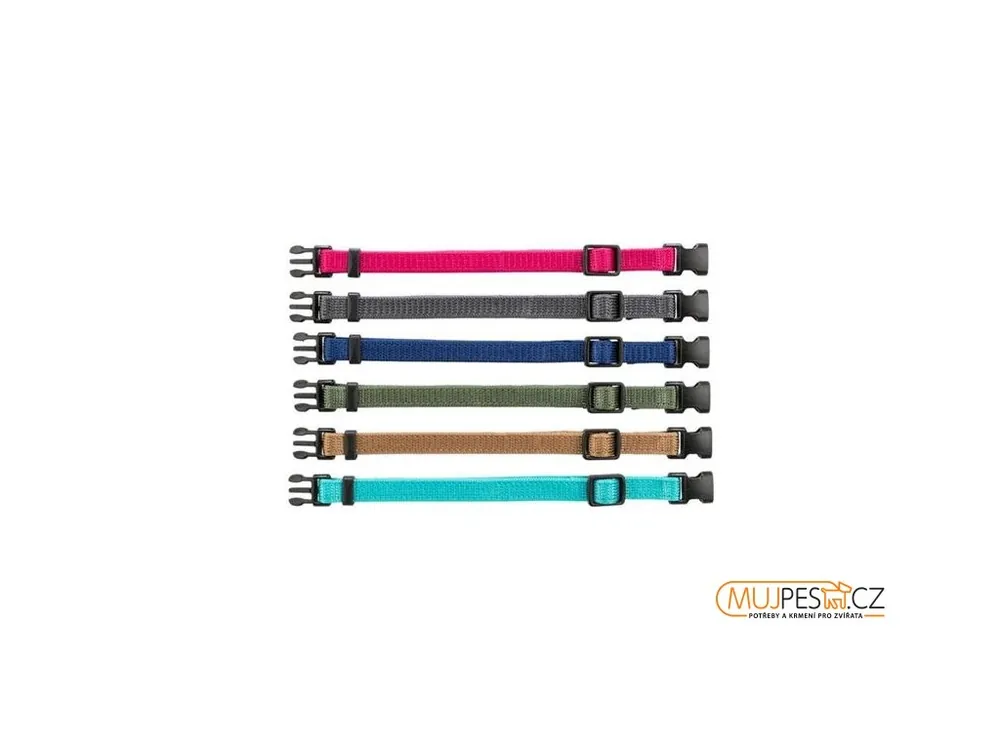 Balení nylon.rozeznávacích obojků pro štěňata M-L 22-35cm/10mm,fuchs,šedá,mod,khaki,korál,tyrkys Aktuální
