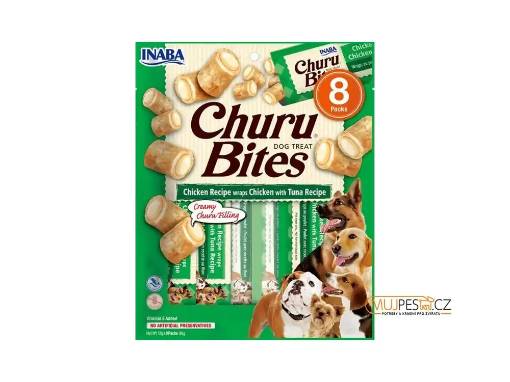 Inaba Churu Bites dog snack kuře, tuňák 8x 12g Nízká Cena