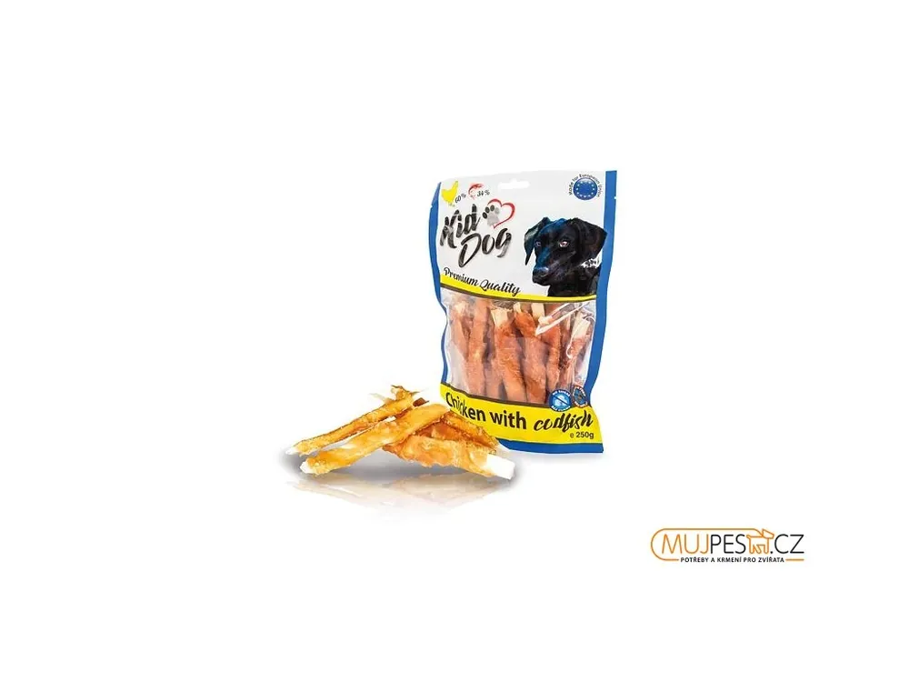 KIDDOG kuřecí masíčko na plátku z tresky 250 g Akční Cena