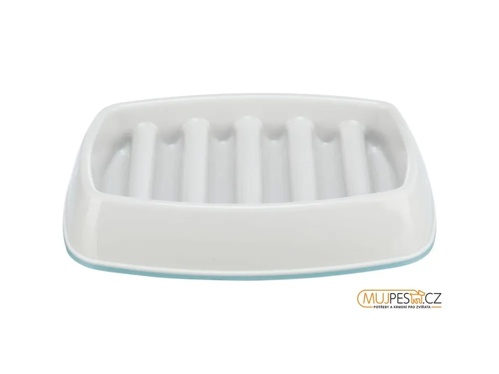 Odeslání Ihned Miska k pomalému krmení, design mříž, 0,25l/21 ×14 cm, plast/TPR, šedá