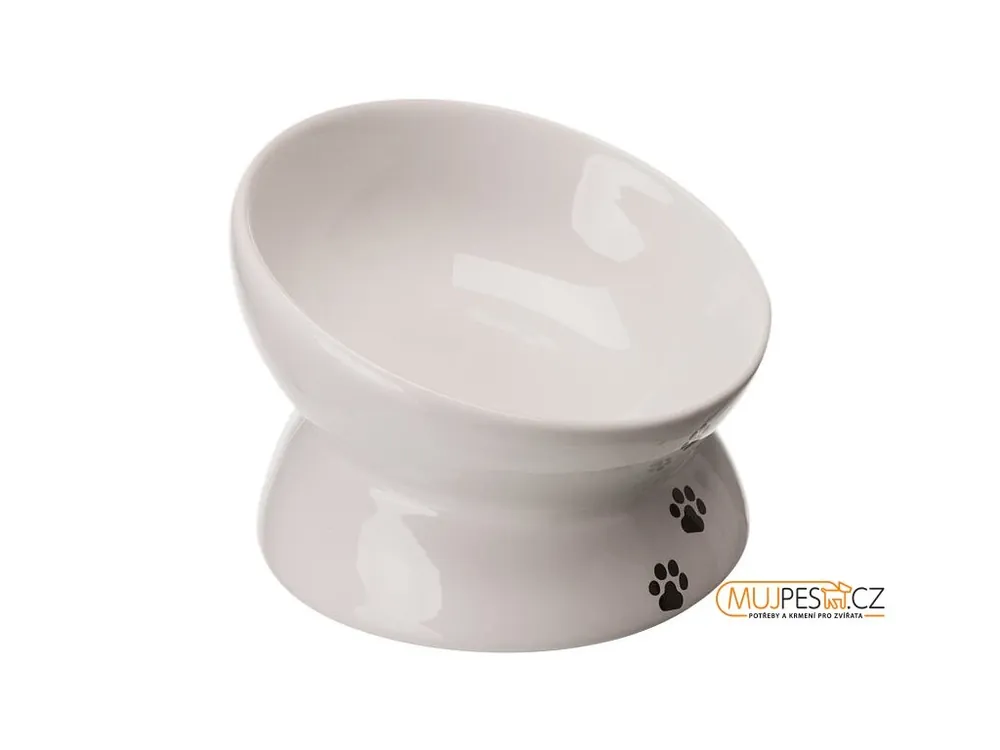 Zvýšená ergonomická keramická miska 0.15 l/ø 13 cm, bílá Nejlepší Cena