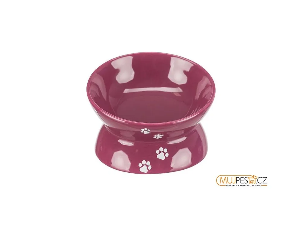 Zvýšená ergonomická keramická miska, 0.15 l/ø 13 cm, vínová Omezená Nabídka