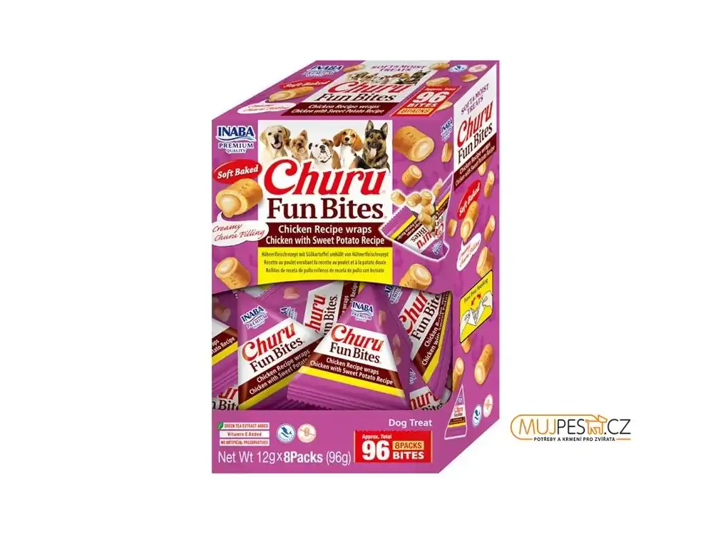 Inaba Churu Fun Bites dog snack kuře&batáty 96 g Nejlepší Cena
