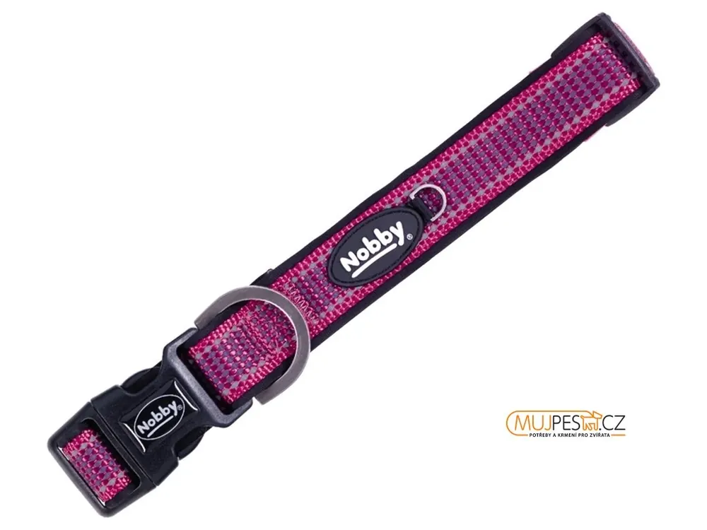 Speciální Cena Nobby KALEA obojek nylon reflexní malina M-L 50-65cm