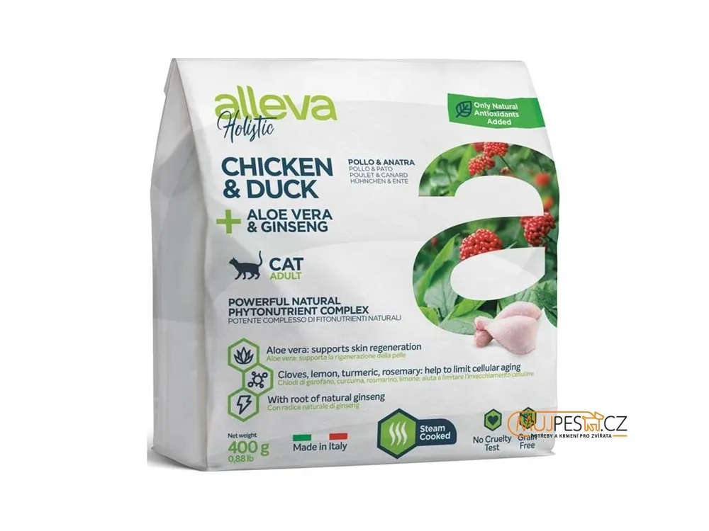 ALLEVA HOLISTIC Cat Dry Adult Chicken&Duck 400g Nová Kolekce