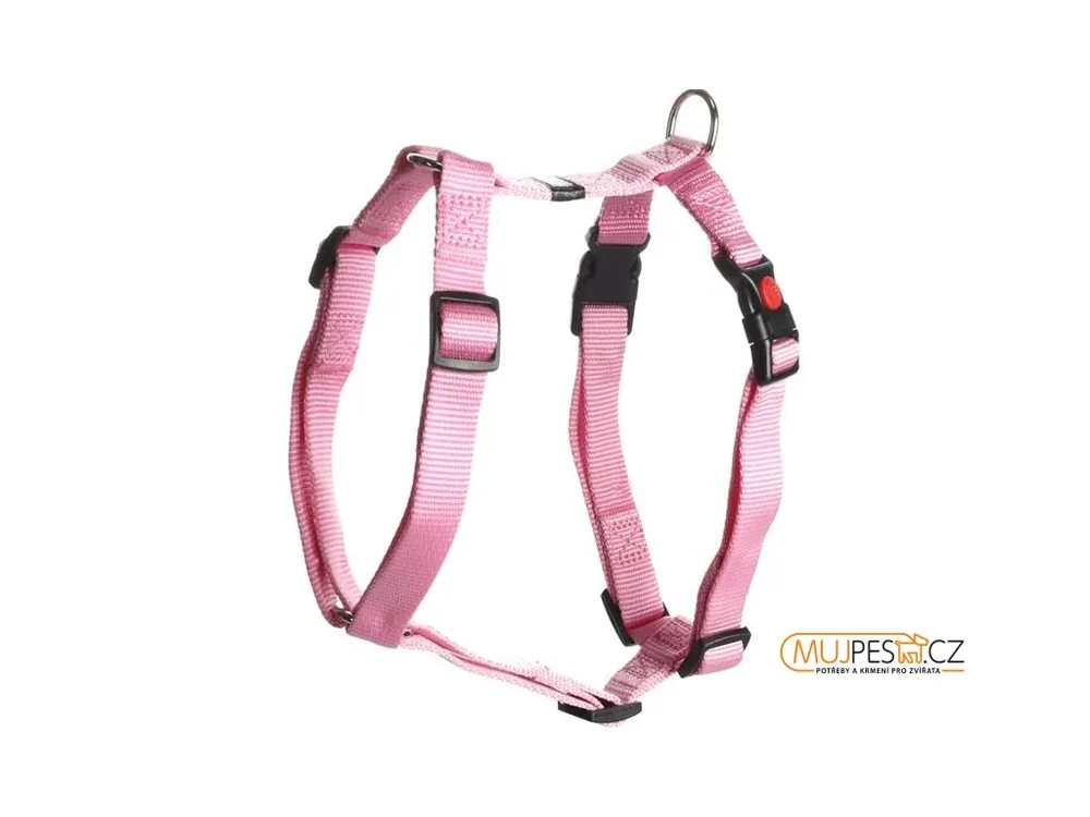 Postroj nylon Ziggi růžový M 2x45-65cm Flamingo Expresní Doručení