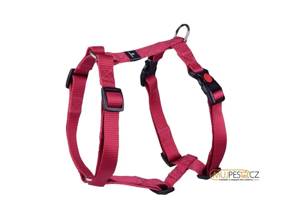 Postroj nylon Ziggi vínový M 2x45-65cm Flamingo Sleva