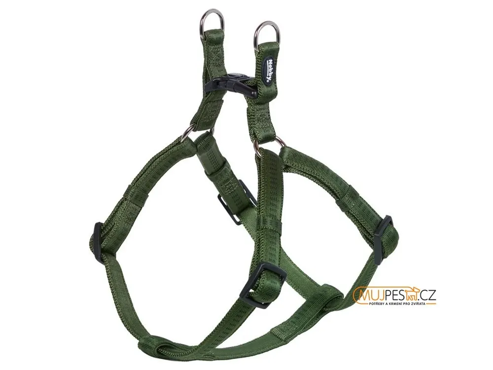 Pouze Dnes Nobby SOFT GRIP postroj nylon S-M 40-56cm / 15mm vojenská zelená