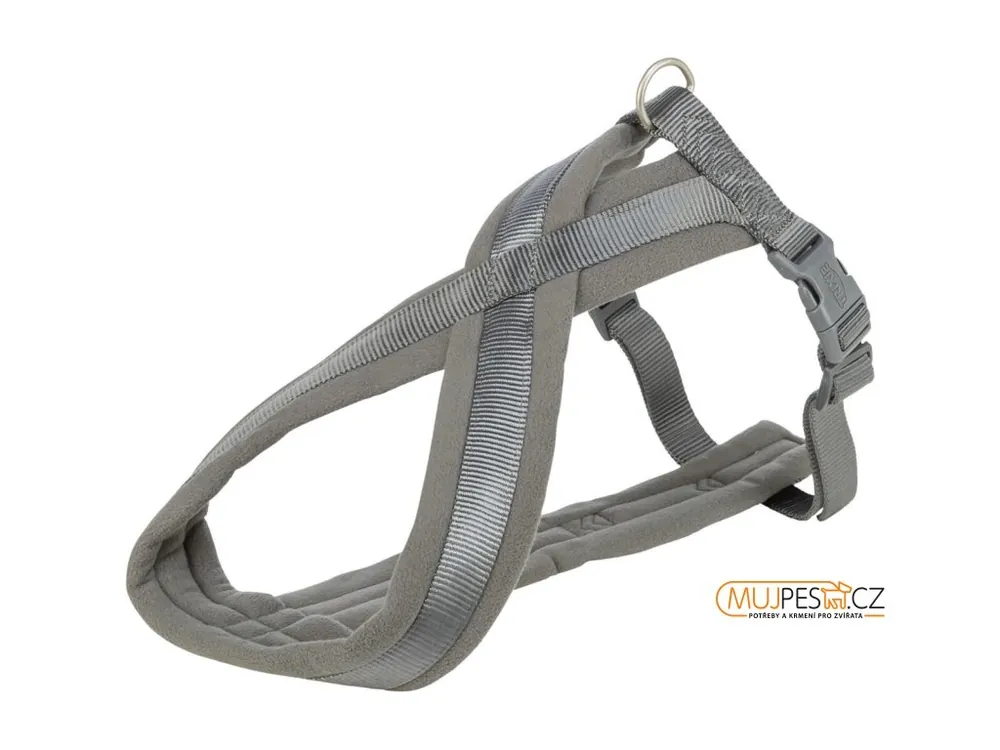 Nylonový postroj PREMIUM podšitý 30-40cm/15mm (XS-S), - grafit Výhodná Nabídka