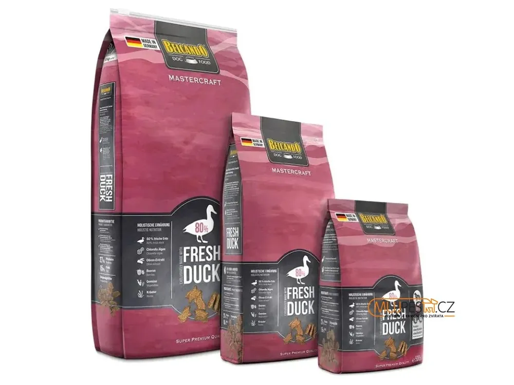 Nejlepší Cena Belcando MasterCraft Fresh Duck s kachním masem + k velkému balení sluneční clona ZDARMA