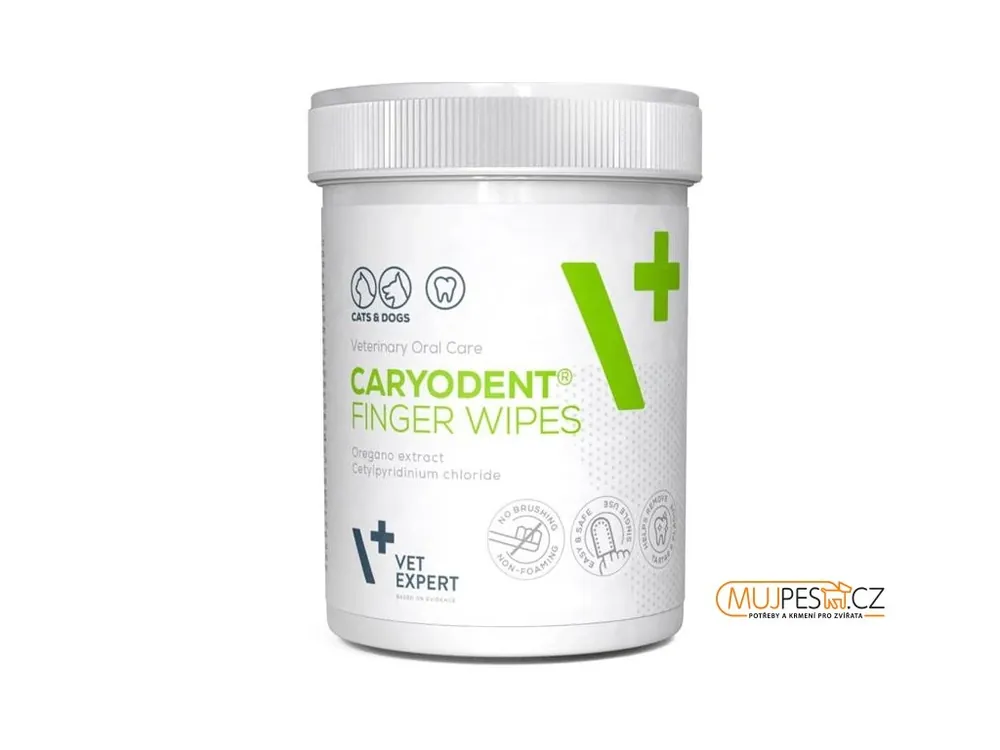 VetExpert Caryodent finger wipes ubrousky na čištění zubů 50 ks Top Prodej