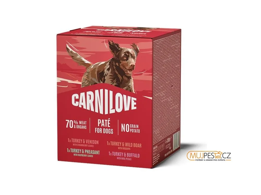 Finální Výprodej CARNILOVE Dog POUCH Paté MULTIPACK 4x300g