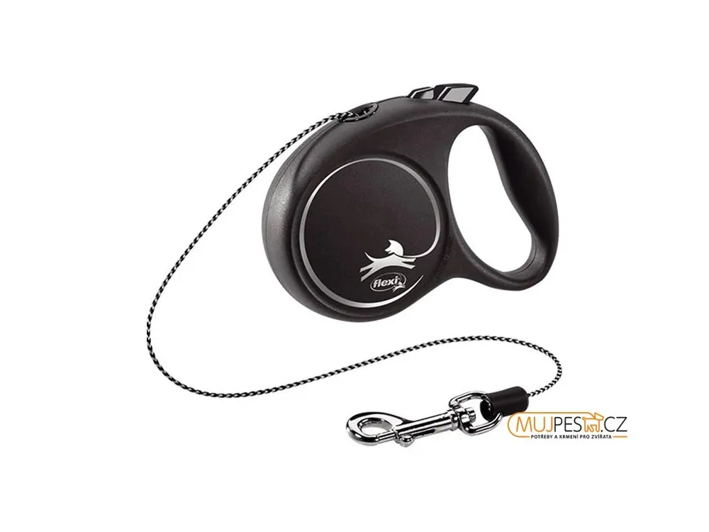 Flexi Black Design XS lanko 3 m černé 8 kg Nová Kolekce