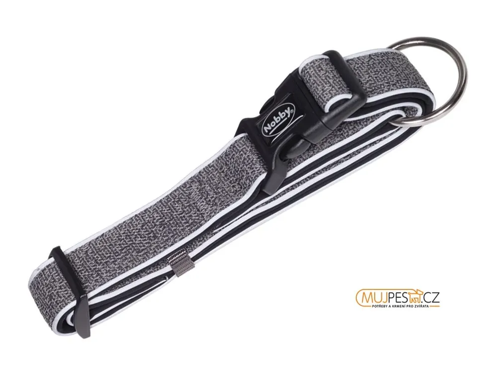 Nobby CAYO obojek nylon reflexní šedá S-M 30-45cm Expresní Doručení