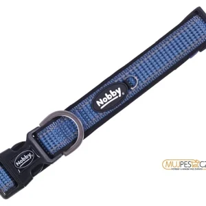 Značkový Nobby KALEA obojek nylon reflexní modrá L-XL 50-70cm