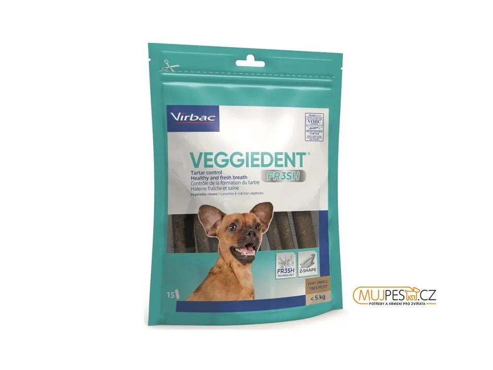 Koupit Online CET Veggiedent Fresh XS žvýkací plátky 15 ks/ 144g