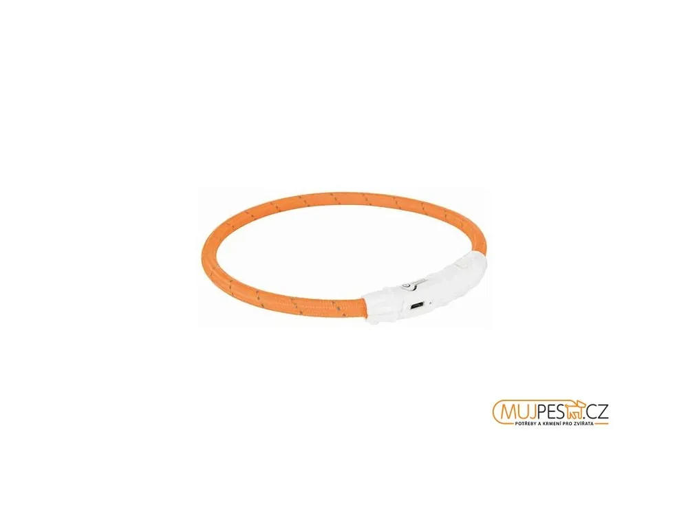 Svítící kroužek USB na krk L-XL 65 cm/7 mm oranžový Přímo Od Výrobce