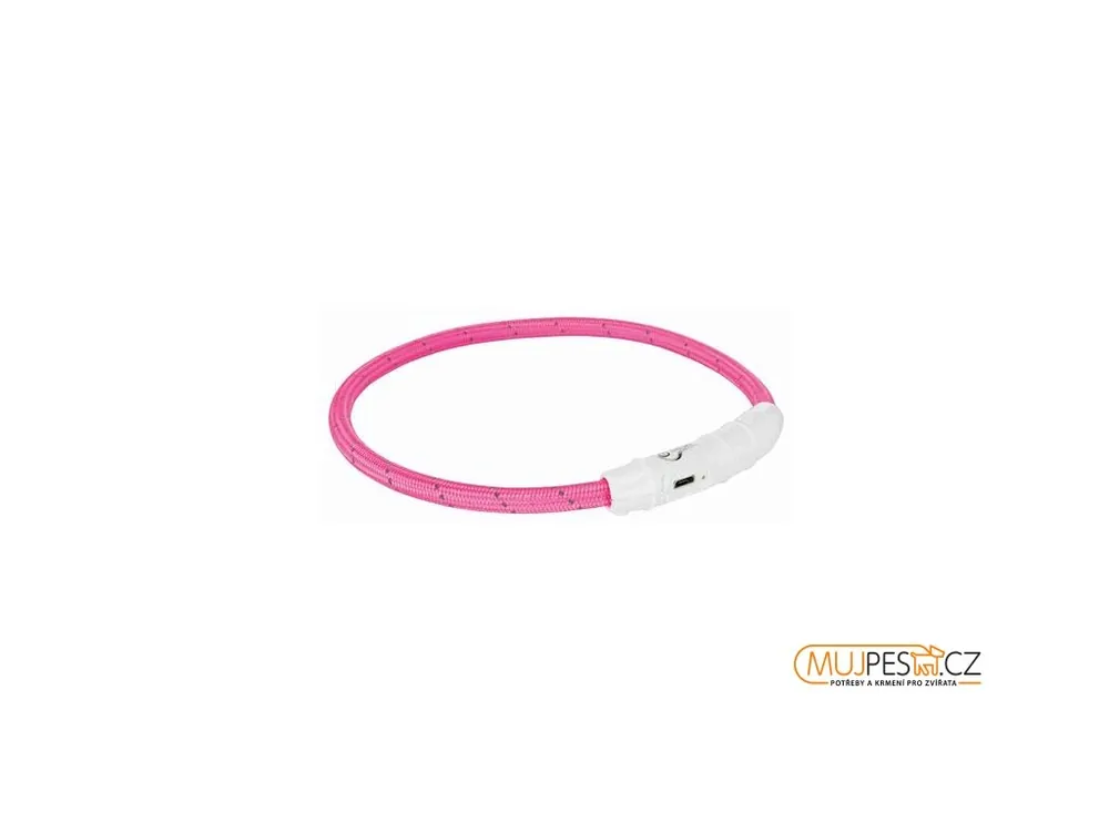 Svítící kroužek USB na krk L-XL 65 cm/7 mm růžový Přímo Od Výrobce