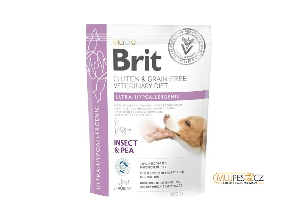 Časově Omezené Brit Veterinary Diets Dog Ultra-hypoallergenic Insect 400 g