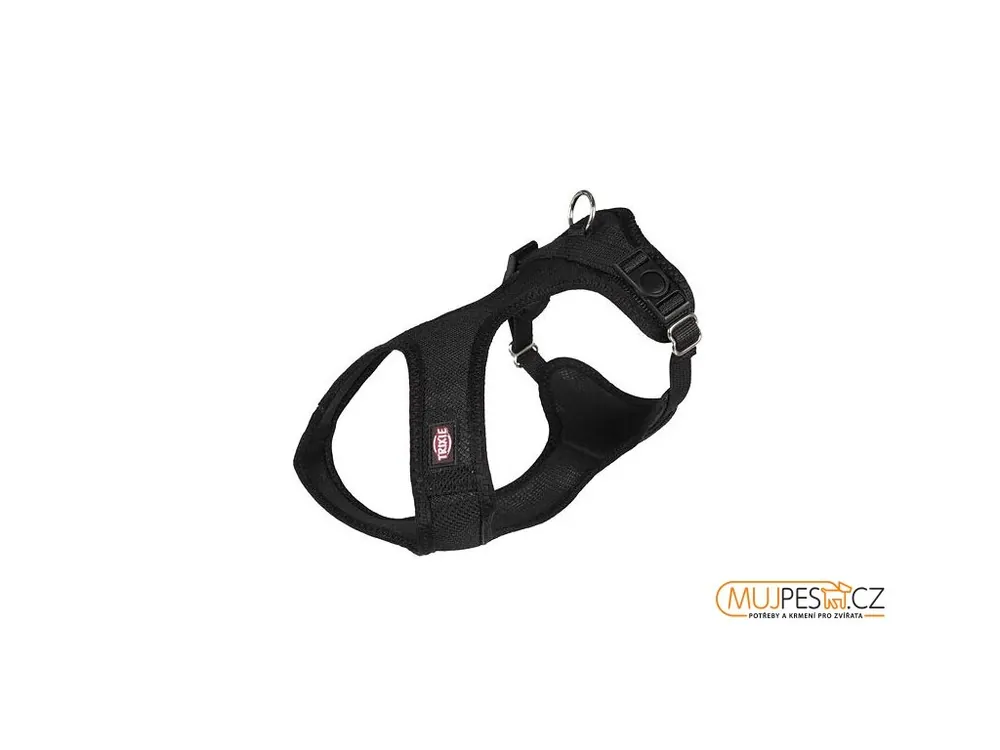 Speciální Cena Soft postroj, jemný, vypolstrovaný XXS-XS 25-35 cm/15 mm, - černý