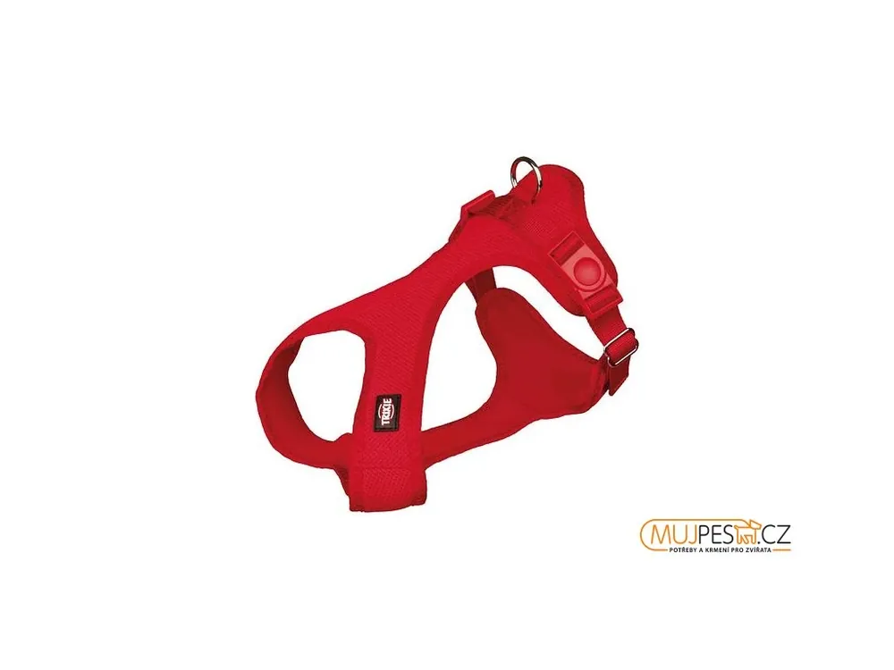 Soft postroj, jemný, vypolstrovaný XXS-XS 25-35 cm/15 mm, - červený Tovární Cena