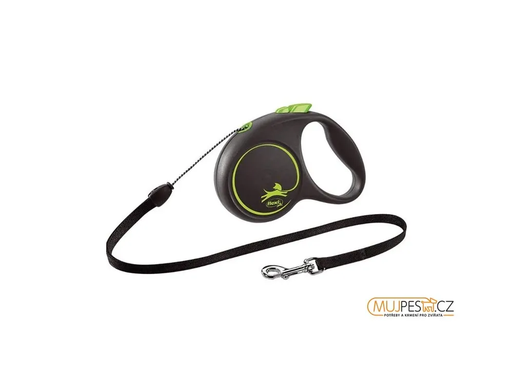 Flexi Black Design S lanko 5 m zelené 12 kg Omezená Nabídka