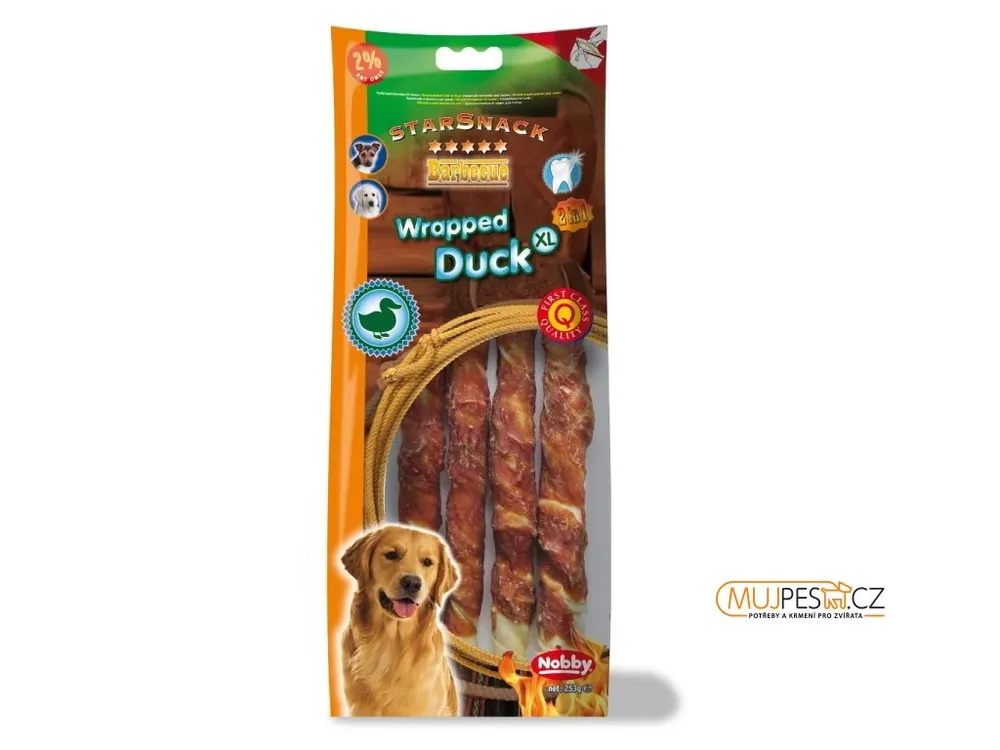 Nobby Starsnack Barbecue Wrapped Duck Xl Tyčinky 25Cm / 253G Cenový Hit