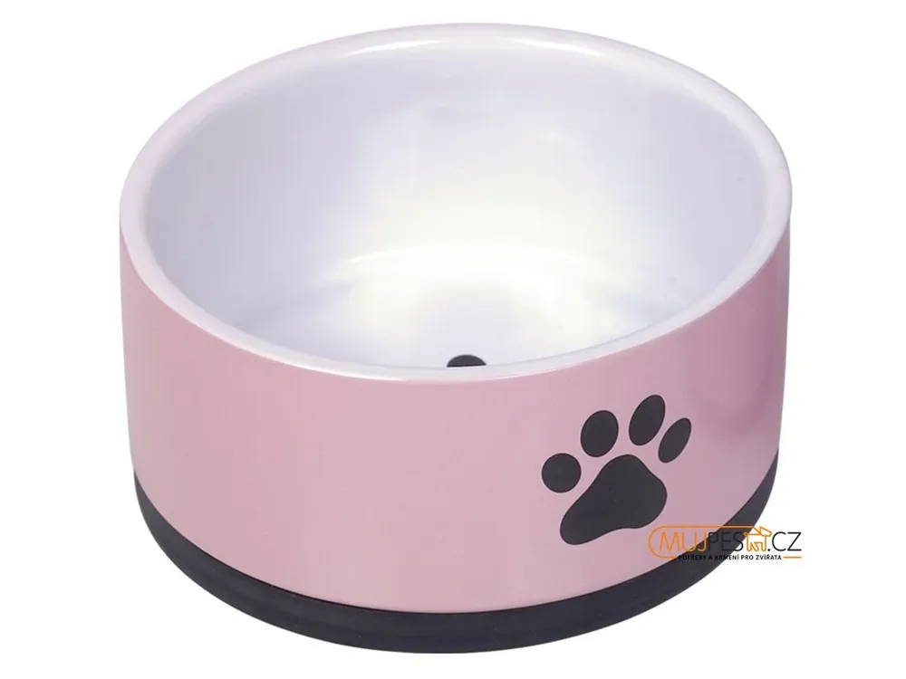 Nobby keramická miska PAW s protiskluzem růžová 17 x 8,0 cm/1,1 l Nízká Cena