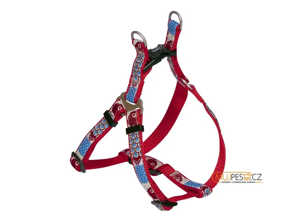 Nobby STYLE One Touch postroj červený nylon M 50-65cm Akce