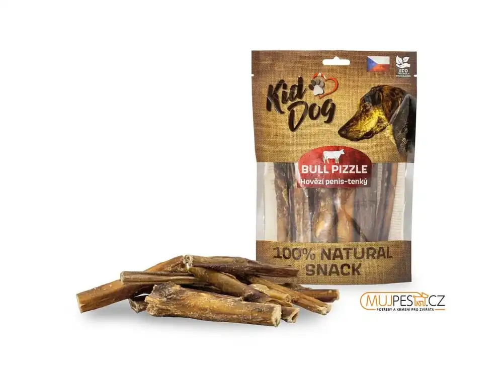 KIDDOG 100 % Natural Snack, hovězí penis 12 cm / 200 g Cenový Hit