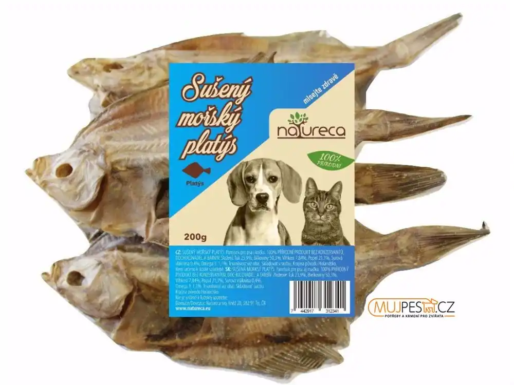 NATURECA pochoutka Platýs mořský sušený 200g Super Cena