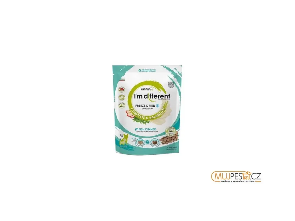 Sezónní Sleva I´M DIFFERENT Fish DINNER, mrazem sušené raw krmivo s rybou, 156 g