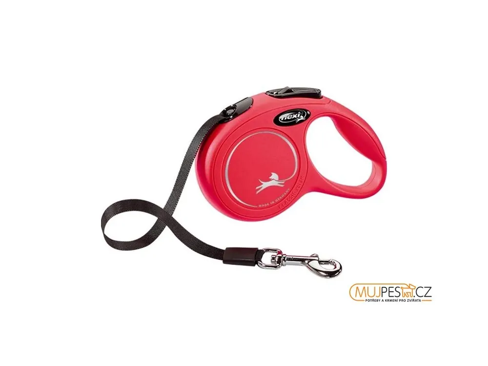 Flexi Classic NEW XS pásek 3 m červené 12 kg Cenový Hit