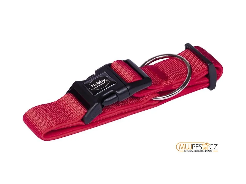 Nobby CLASSIC PRENO extra široký obojek neoprén červená L 32-45cm Oblíbený