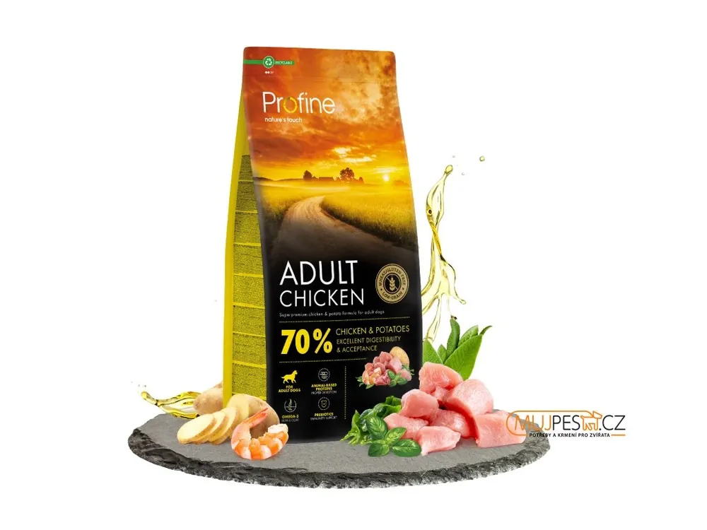 Profine Dog Dry Adult Chicken + 12kg balení jako 10+2kg ZDARMA Vysoce Kvalitní