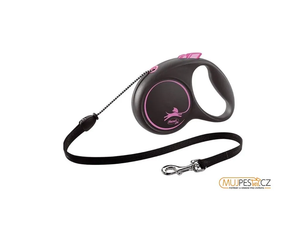 Flexi Black Design M lanko 5 m růžové 20 kg Výprodej
