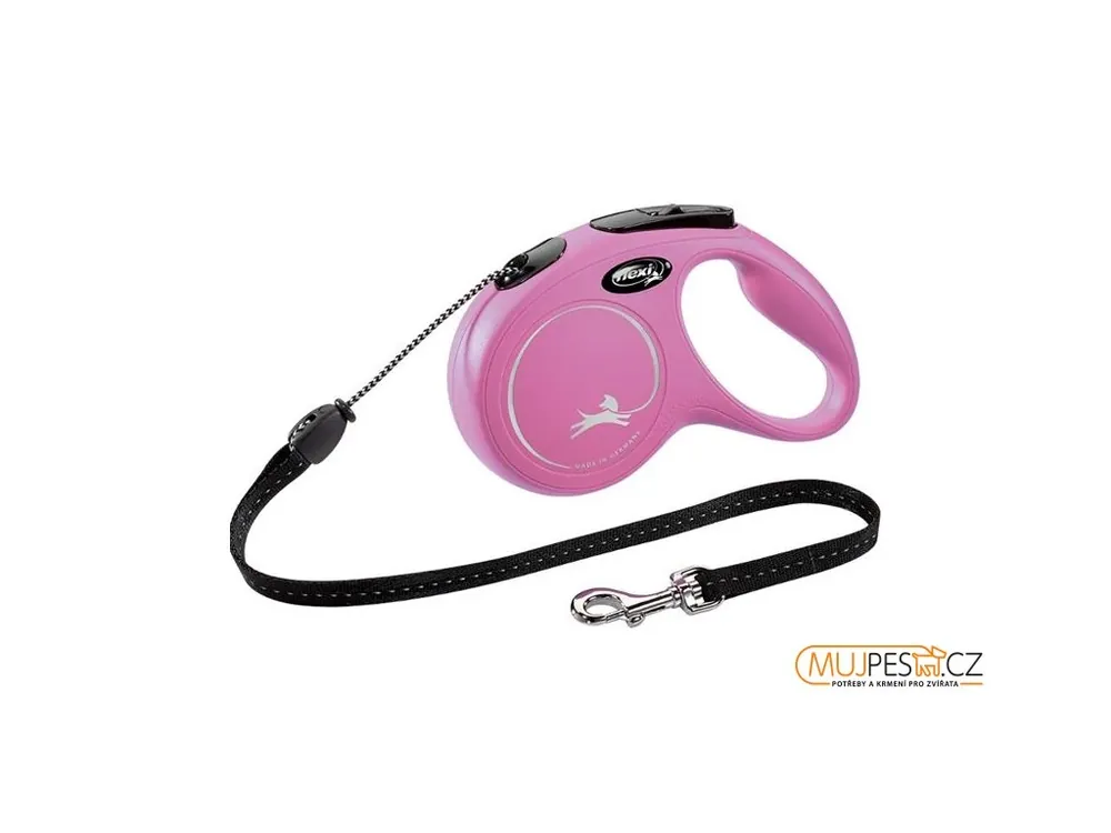 Flexi Classic NEW M lanko 5 m růžové 20 kg Dokud Zásoby Vydrží