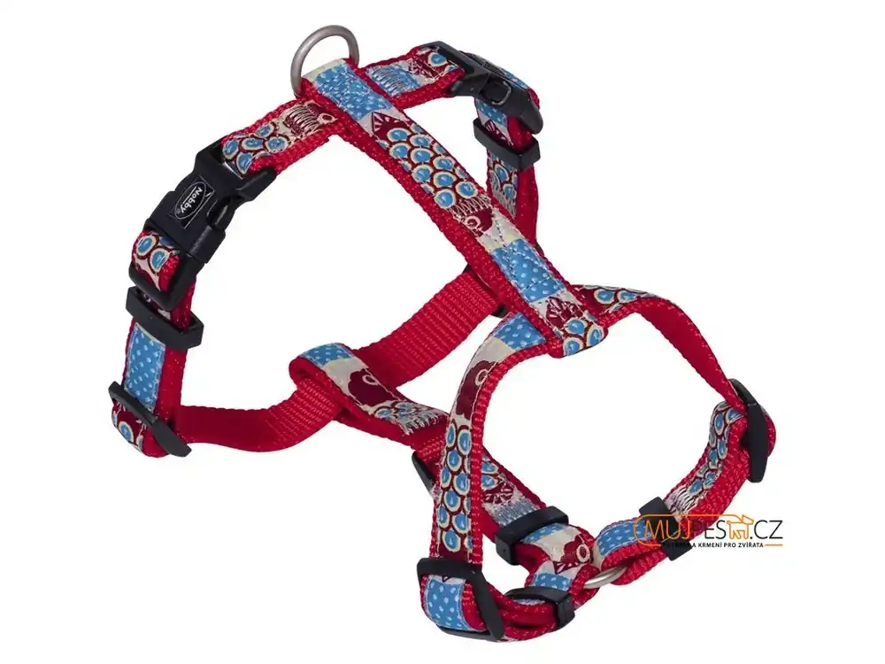 Nobby STYLE postroj pro psa červený nylon S-M 40-65cm Originální