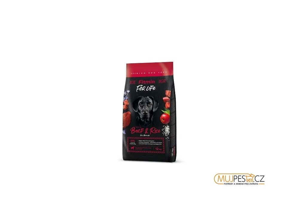 Autentický Fitmin Dog FOR Life Beef & Rice