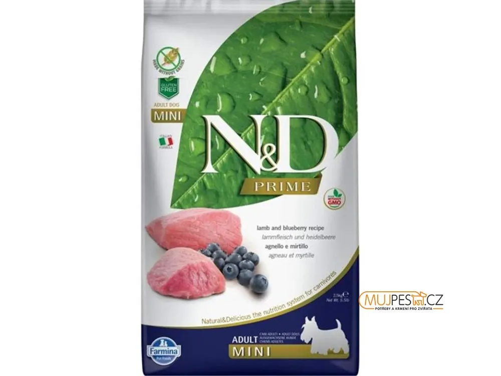 N&D PRIME DOG Adult Mini Lamb & Blueberry Cenový Hit