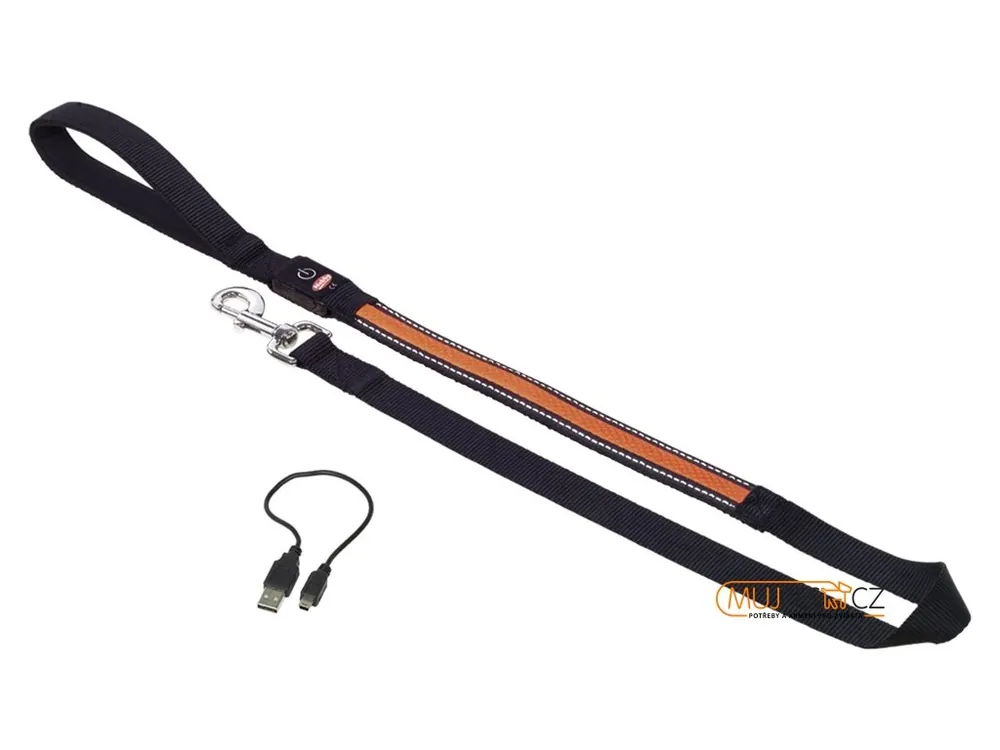 Nobby Flash Mesh Svítící Oranžové Vodítko 120Cm / 25Mm Ihned K Objednání