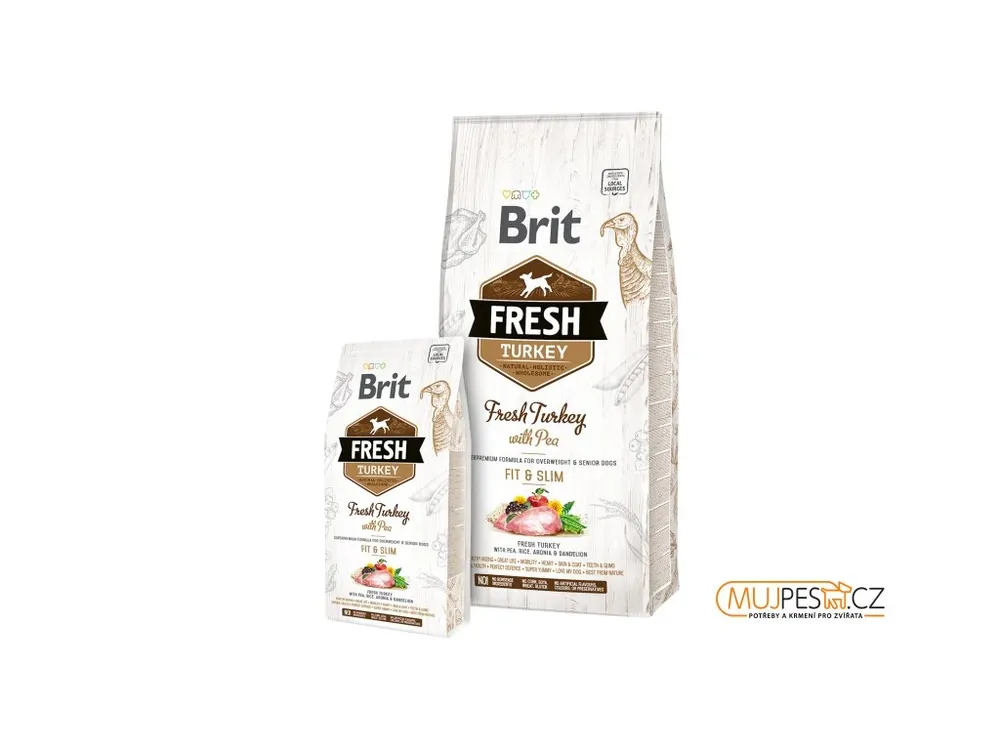 Zlevněný Brit Dog Fresh Turkey & Pea Light Fit & Slim