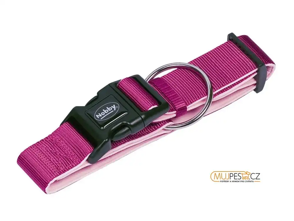 Nobby CLASSIC PRENO extra široký obojek neoprén malina XL 55-70cm Pouze Dnes