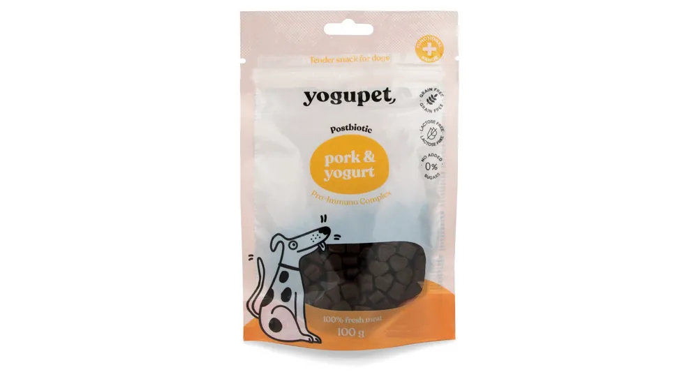 Dokud Zásoby Vydrží BALENÍ 10 ks – Yogupet Snack pro psy – s vepřovým masem a jogurtem 100 g