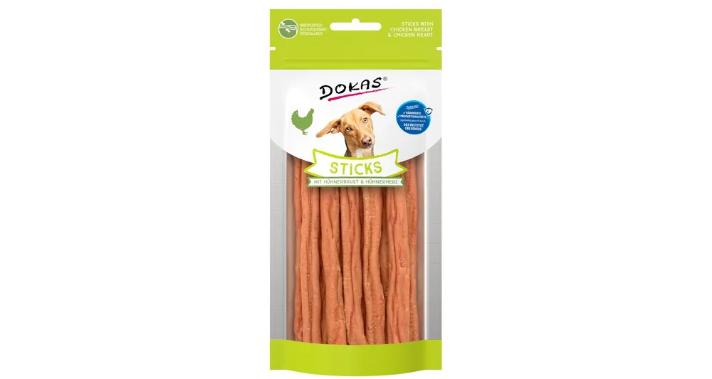 Levný Dokas Tyčinky kuřecí prsa a srdíčka 60 g
