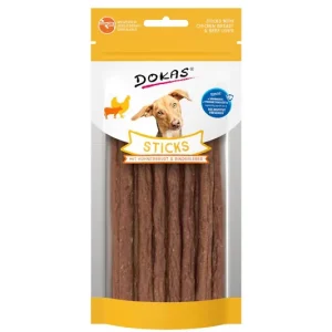 Dokas Tyčinky kuřecí prsa a hovězí játra 60 g Vysoce Kvalitní